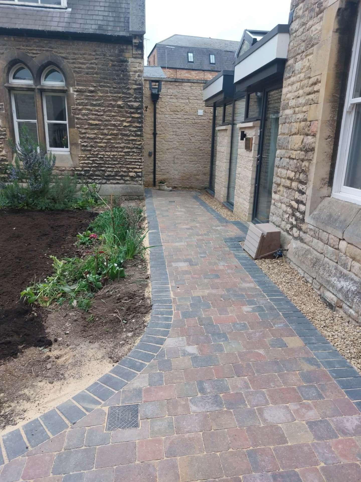 Block paved driveway and path near Sutterton, Lincolnshire