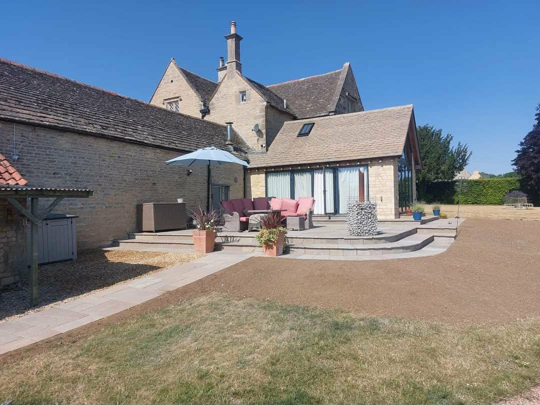 Natural stone patio installation near Sutterton, Lincolnshire