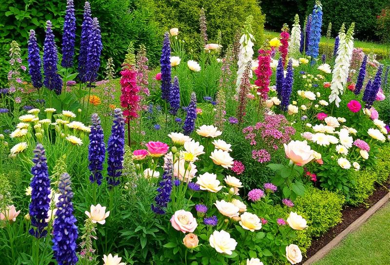 Soft landscaping and planted borders near Sutterton, Lincolnshire